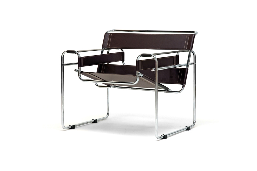 Wassily Chair Brown Leather and Chromed Steel Affordable